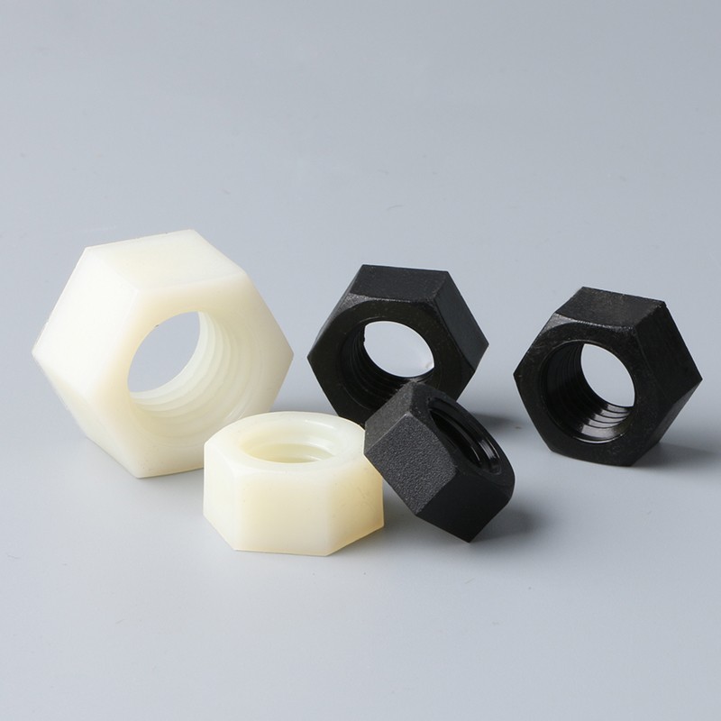 Black White Nylon Hex Metric Nut Plastic Threaded Hex Nuts M2 M2.5 M3 M4 M5 M6 M8 M10 M12 M14 M16 M18 M20