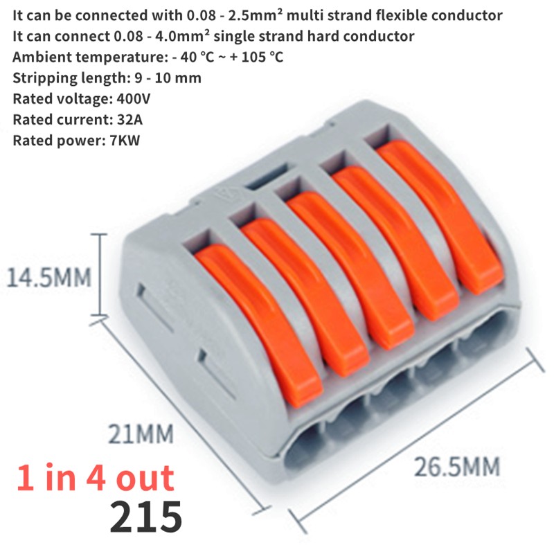 60 PCS Boxed,Mini Compact Wire Splicing Terminal Blocks,Plug-in Connection Terminal Block,Universal Quick Cable Connector