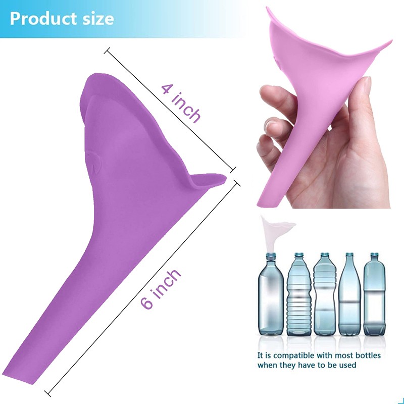 Female Urinal Pee Portable Travel Camping Urinal for Women Soft Silicone Disposable Paper Urination Device Stand Up & Pe