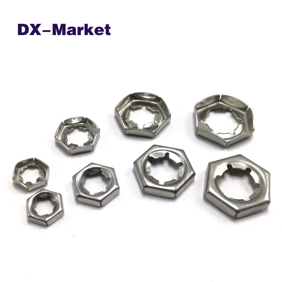 m6 m8 m10 m12 lock nut set, 304/316 stainless steel nut DIN7967, B027