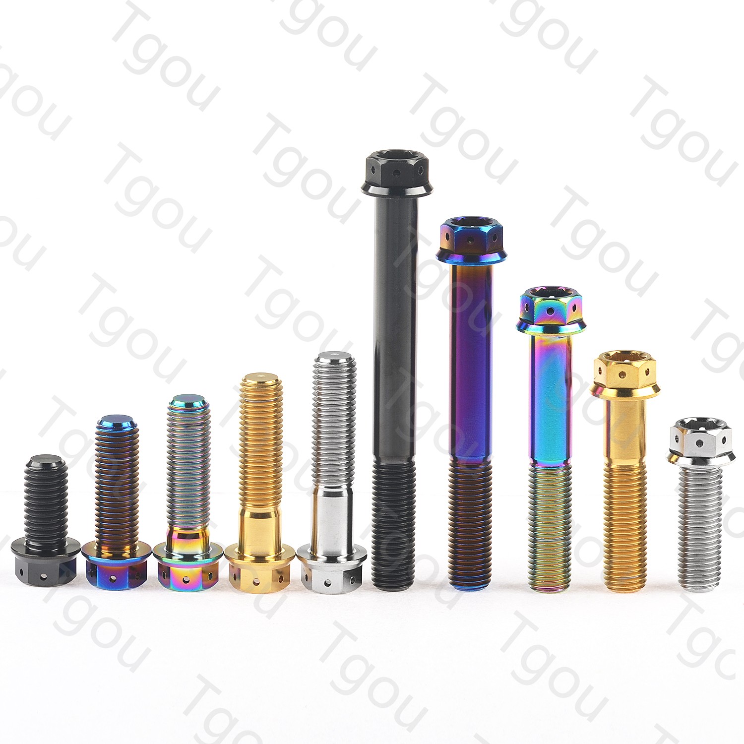 Tgou Titanium Bolt M10x20~90mm Pitch1.25/1.5mm Flange Inner Outer Bolt Gun for Motorcycle Disc Brake Refit