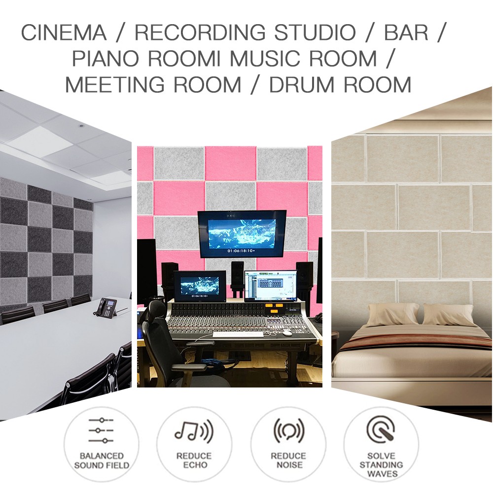 Sound Insulation Acoustic Panel 6pcs Isolator Music Studio Soundproofing Wall Stickers Home/Room Recording Noise Absorbing