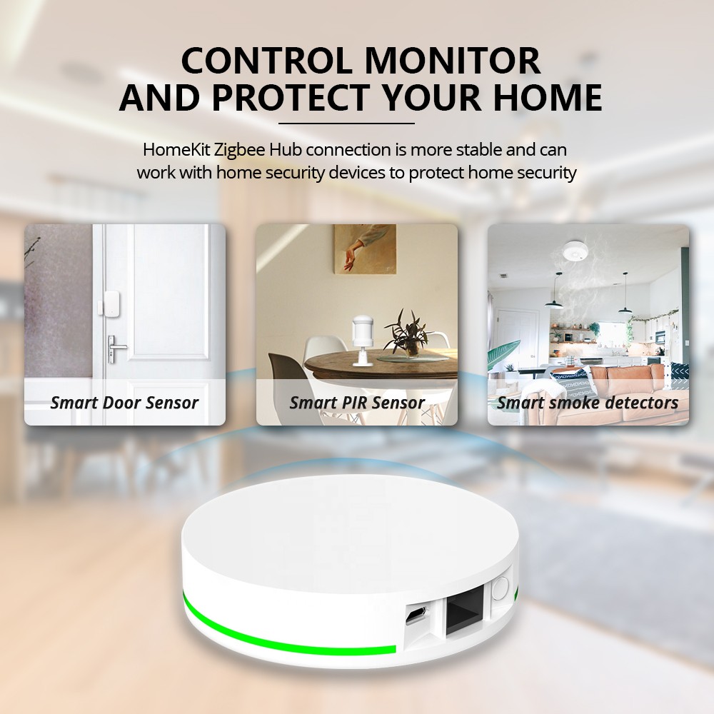 ZemiSmart Tuya ZigBee Hub Work with Apple Homekit App Tethering Tuya ZigBee Smart Devices Alexa Google Siri Homepod Voice Control