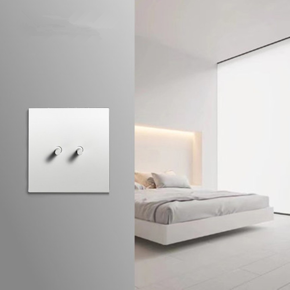 LIWBET white color wall toggle switch and metal plate 1gang/2gang/3gang/4gang 2 way light switch and wall socket