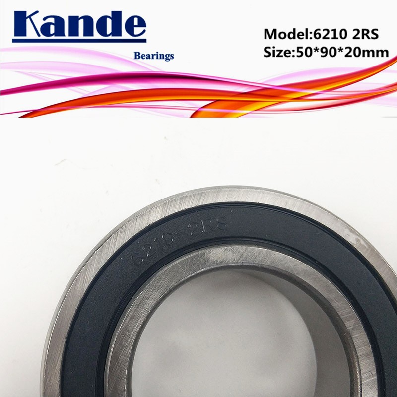 Kande 6210RS 1pc ABEC-5 6210 2RS Single Row Deep Groove Ball Bearing 50x90x20mm High Quality 6210RZ