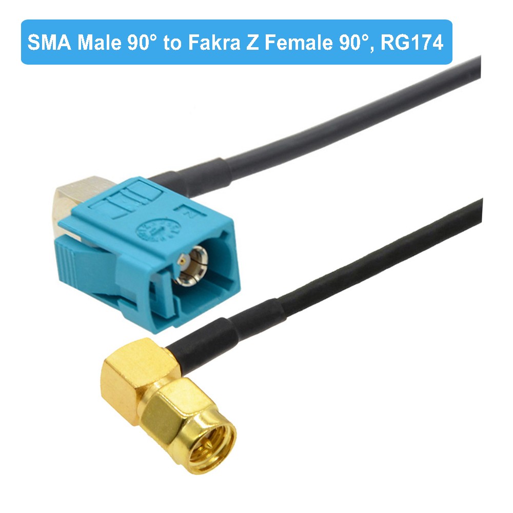 1PC SMA Male Elbow Right Angle to Fakra Z Male/Female RG174 Cable Car GPS Navigation Antenna Extension Cord RF Coaxial Pigtail