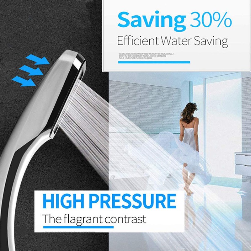 Liangduo 300 Holes High Pressure Rainfall Chrome Shower Head Set Bracket Hose Water Saving Sprayer Nozzle Bathroom Accessories