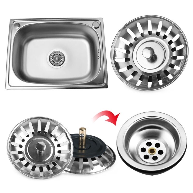 Floor Drain Stainless Steel Kitchen Sink Strainer Plug Waste Hair Catcher Drain Tools Bathroom Basin Sink Drain Deodorization