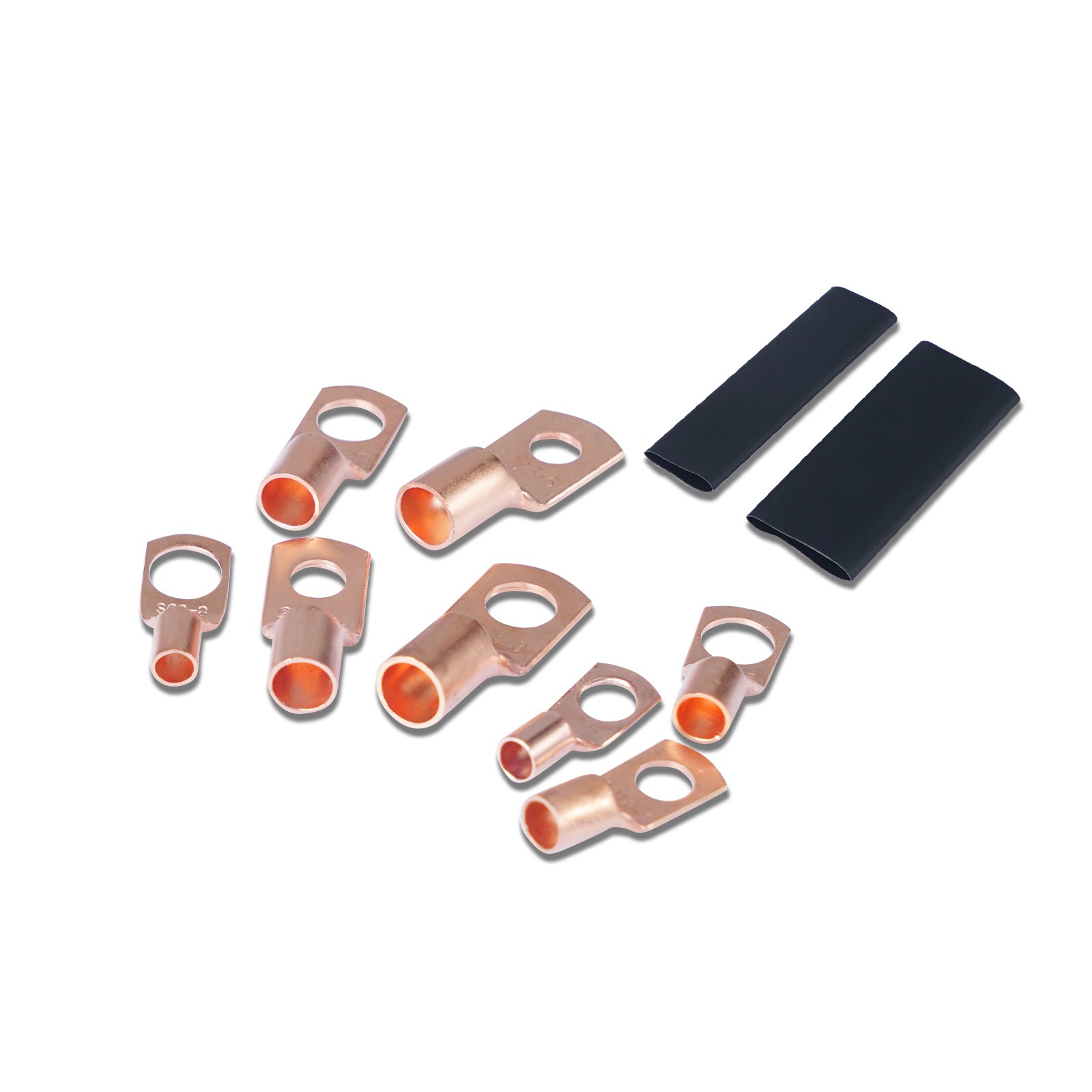 260/240/60CPS Assortment Auto Car Copper Toroidal Arm Wire Crimp Connector Bare Battery Terminal Cable Soldered Connectors Kit