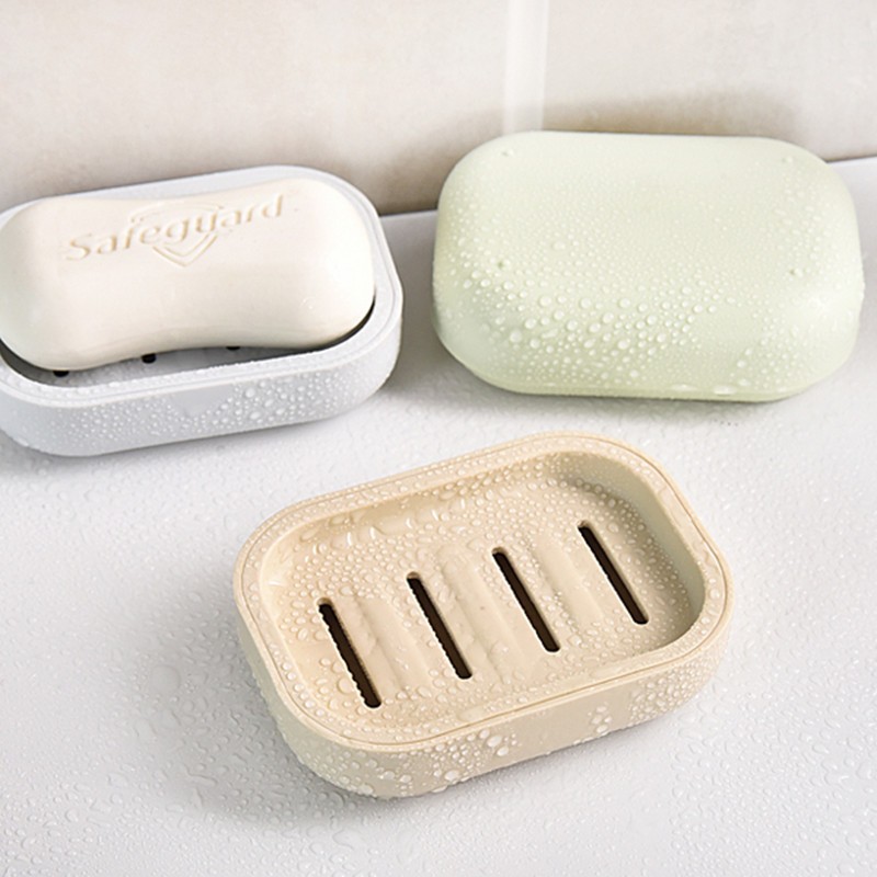 Japanese style simple and innovative thickening square plastic baby soap box double lid soap dish toilet drain domestic soap box
