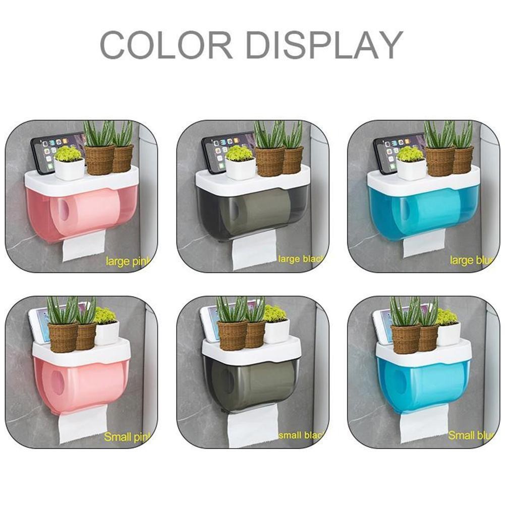 Wall Mount Tissue Holder Box Punch-Free Waterproof Toilet Paper Storage Rack Paper Towel Kitchen Bathroom Storage Box