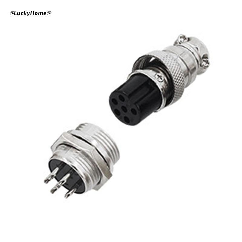 1 set GX16-2 2/3/4/5/6/7/8/9 pin metal male female thread plate connector 16mm