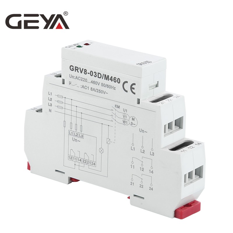 Free Shipping GEYA GRV8-03 Voltage Monitoring Relay Phase Sequence & Phase Failure Protection Relay 8A 10A 1SPDT 2SPDT