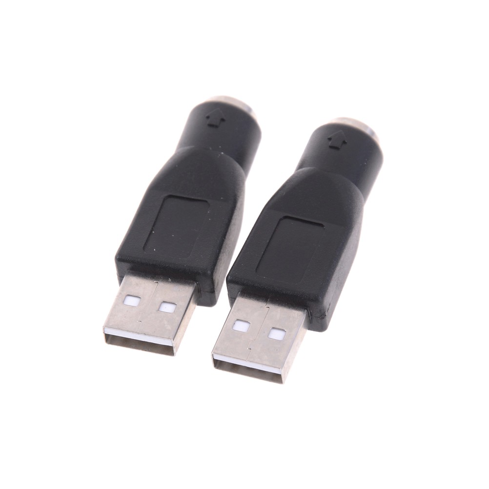 2pcs/lot Black USB Male for PS2 Female Adapter Cable Converter for Laptop Portable Keyboard Mouse