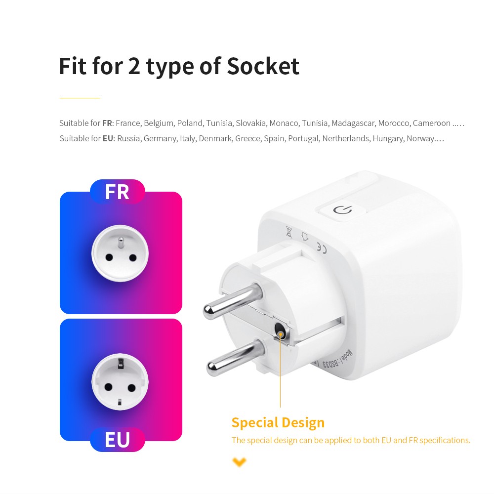 20A Tuya EU Plug WiFi Wireless Timer Socket Remote Power Monitor Air Conditioner Remote Control Smart Life Alexa Google Home Alice