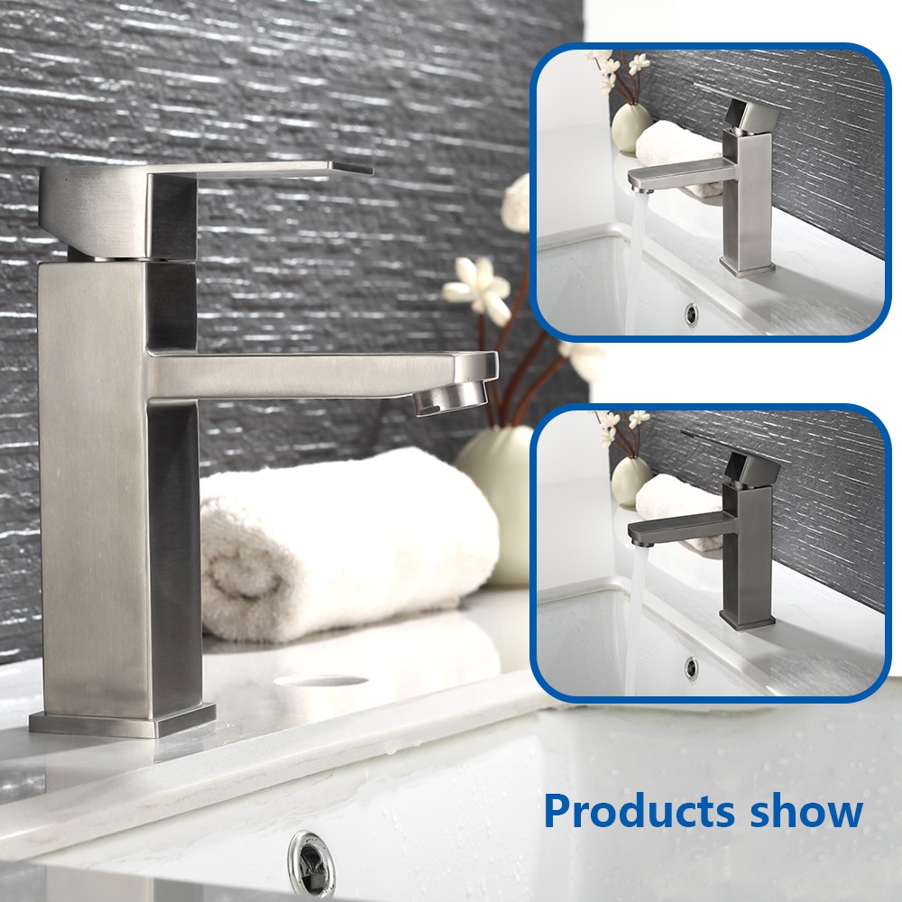 Basin Bathroom Sink Faucet Deck Mounted Hot Cold Water Basin Mixer Taps Matte Black Lavatory Sink Faucet Crane