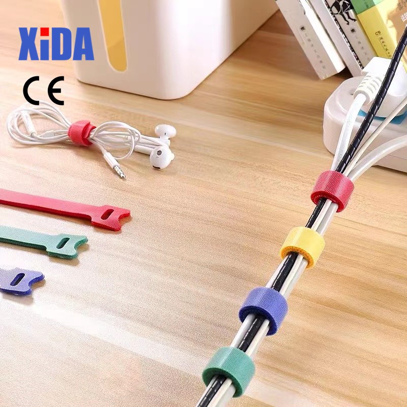 100pcs Removable Cable Ties Plastic Colorful Reusable Cable Ties Nylon Loop Wrap Zip Pack Ties T-type Cable Ties Tie Wire