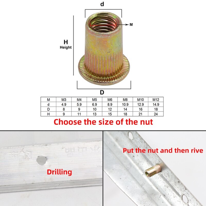 Hand Rivet Nut Gun Head Nuts Simple Installation Manual Riveter Rivnut Tool Accessory For Nuts M3 M4 M5 M6 M8 M10 Dropshop