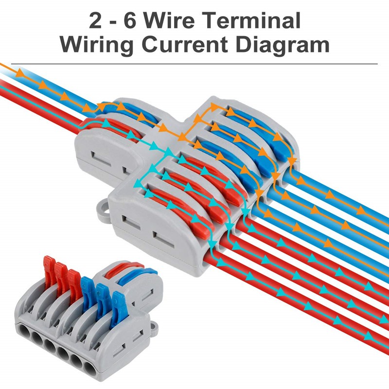 5/10pcs/lot SPL-42/62 Miniature Fast Wire Connector Universal Wiring Cable Connector Push In Connector Terminal Block Wire Connectors