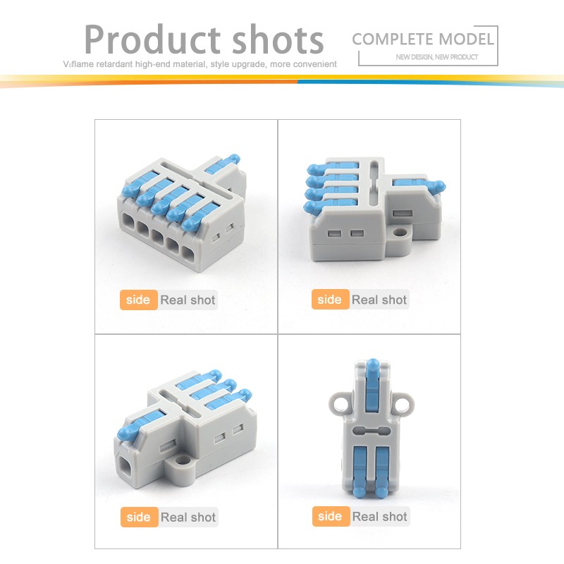 25/50/100pcs Quick Connector Compact Splitter Splicing Terminal Block M3 Screw Fixing Wire Connector for Connecting Electrical Cables