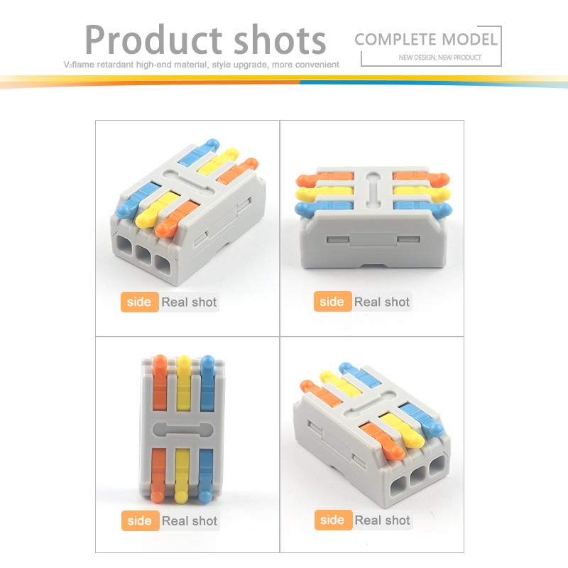 25/50/100pcs Quick Butt Wire Connector 2/3 Pin Interconnection Terminal Blocks Home Electrical Compact Connector Connectors for 28-12AWG