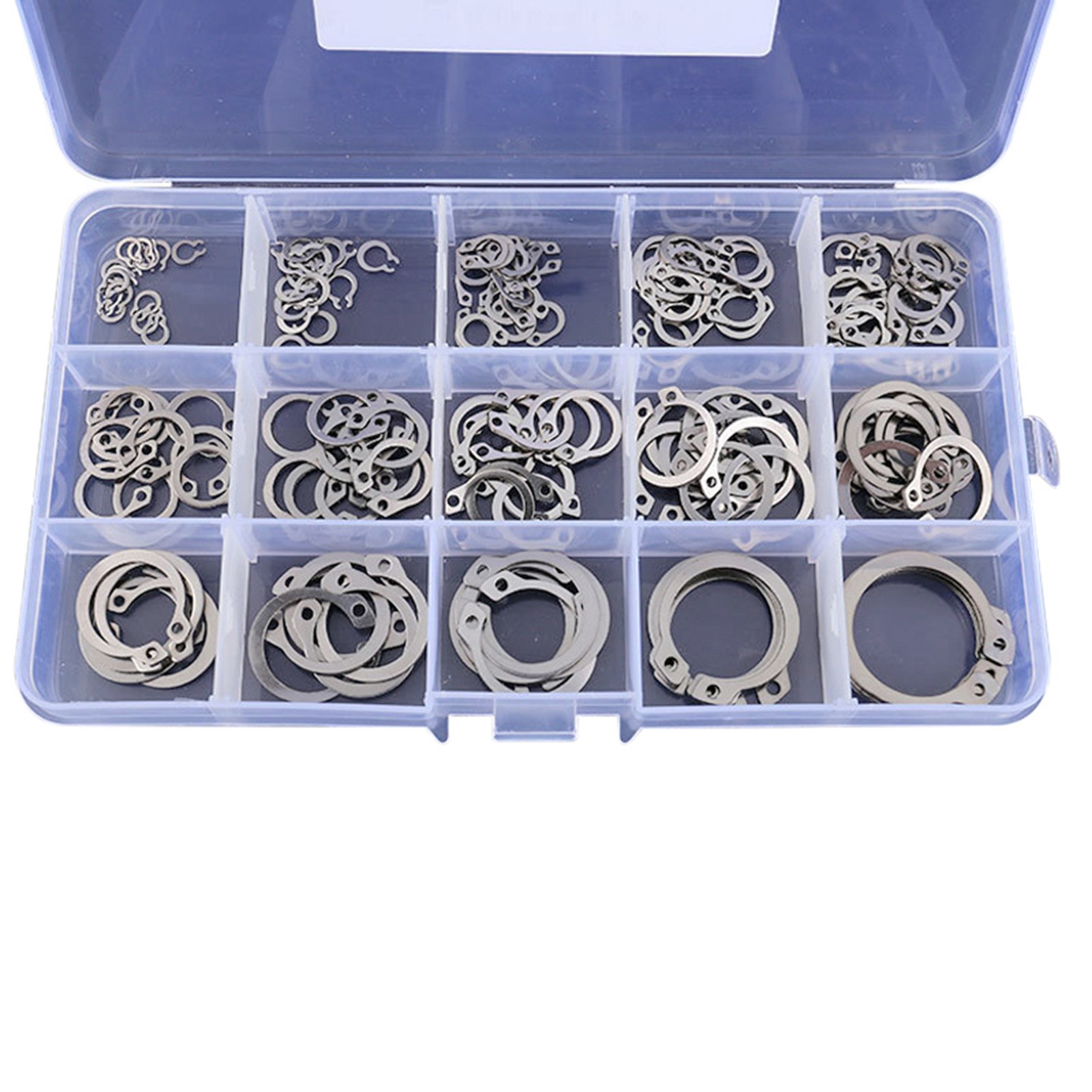 150/250pcs 304 stainless steel outer circles retaining ring assorted set 4-25mm 15 sizes xqmg