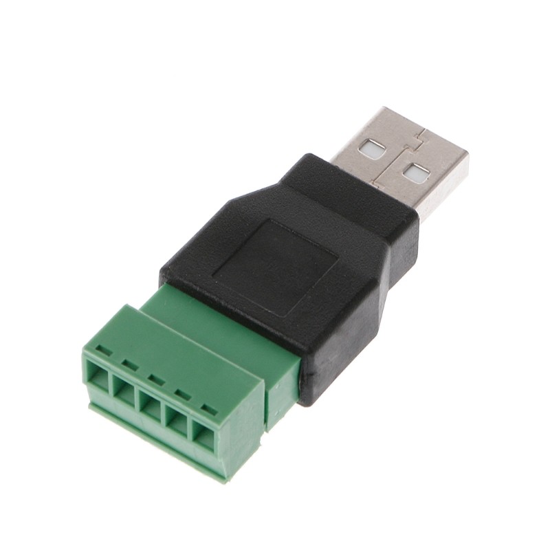 1pc USB 2.0 Type A Male/Female to 5 Pin Screw Connector USB Jack with Shield USB2.0 to Screw Terminal Plug