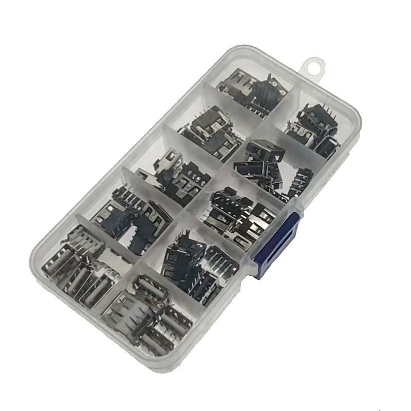 7 Types Female Series USB 2.0 DIP 4 Pin Type A 90 Direct Insert Data Charging Plug Jack Jack Connector Wire Adapter