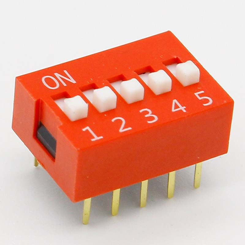 35pcs/lot Dip Switch Kit In Box 1 2 3 4 5 6 8 Way 2.54mm Toggle Switch Red Snap Switches All 5pcs Combination Set