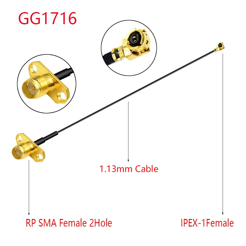 100pcs RG178/RF1.13mm Coaxial Cable SMA 2 Hole Female to u.FL/IPX/IPEX1/4 MHF4 Female Jack Pigtail 3G Antenna Extension Wire Cord