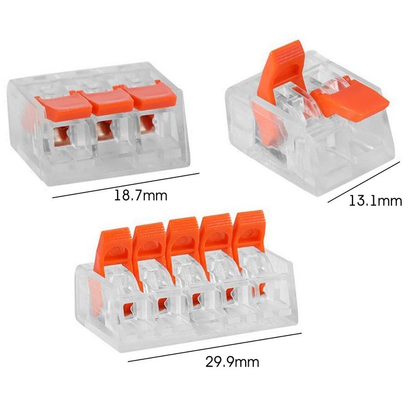 75pcs L 221 Electrical Connectors Wire Block Clamp Cable Terminal Reusable Mini Quick Home Connector Wire Terminal