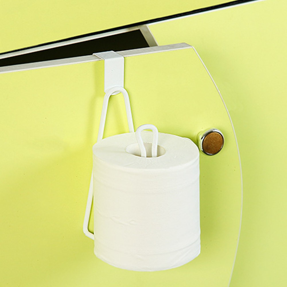 Home Storage Kitchen Roll Toilet Wall Mount Iron Accessories Bathroom Door Back Desktop Paper Holder