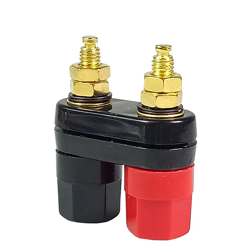 8pcs high quality post binding hifi cable connector, copper with gold plated banana plug coupler audio terminals