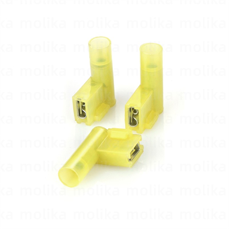 30/50/100PCS Nylon Flag Female Terminal Insulated 6.3mm Female Flag Spade Wire Connector Quick Crimp Wire Connector Terminal