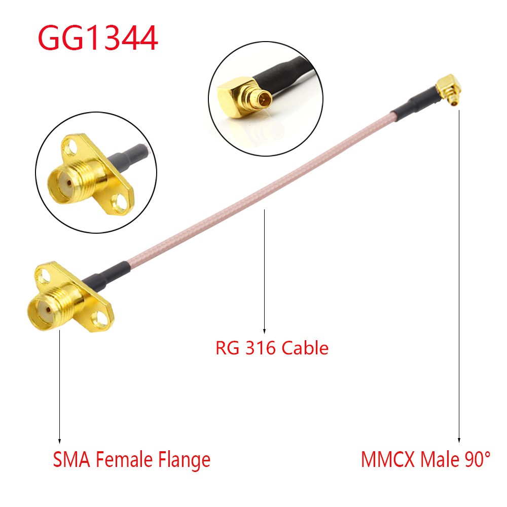 10pcs RG316 Coaxial Cable MMCX to SMA/RP-SMA Female Flange Panel Mount FPV Antenna Extension Cord for TBS Unite Pandark VTX