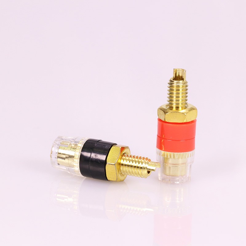 50pcs/25Pairs Gold Plated Small Binding Post Connectors for 4mm Banana Plug, Binding Post HIFI Terminal for Audio Video Amplifier