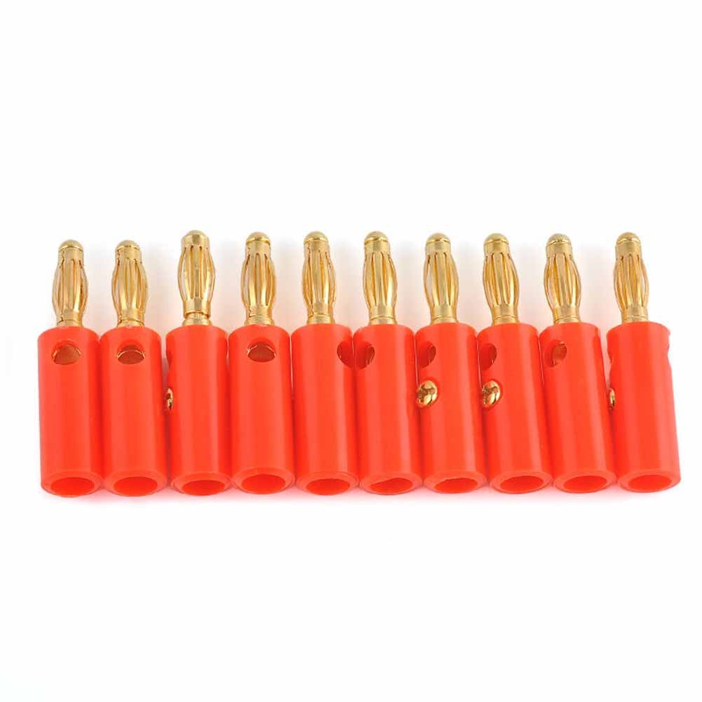 4mm Gold Plated Anti-slip Soft Rubber Safety Soldering Terminal Free Replacement Parts Lantern Thread Connector Banana Plug