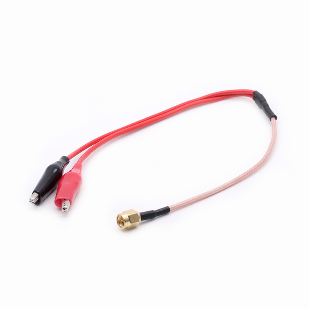 100pcs RG316 RF Coaxial Cable SMA Male Plug to Dual Alligator Clip Red and Black Tester Lead Wire Connector 50cm