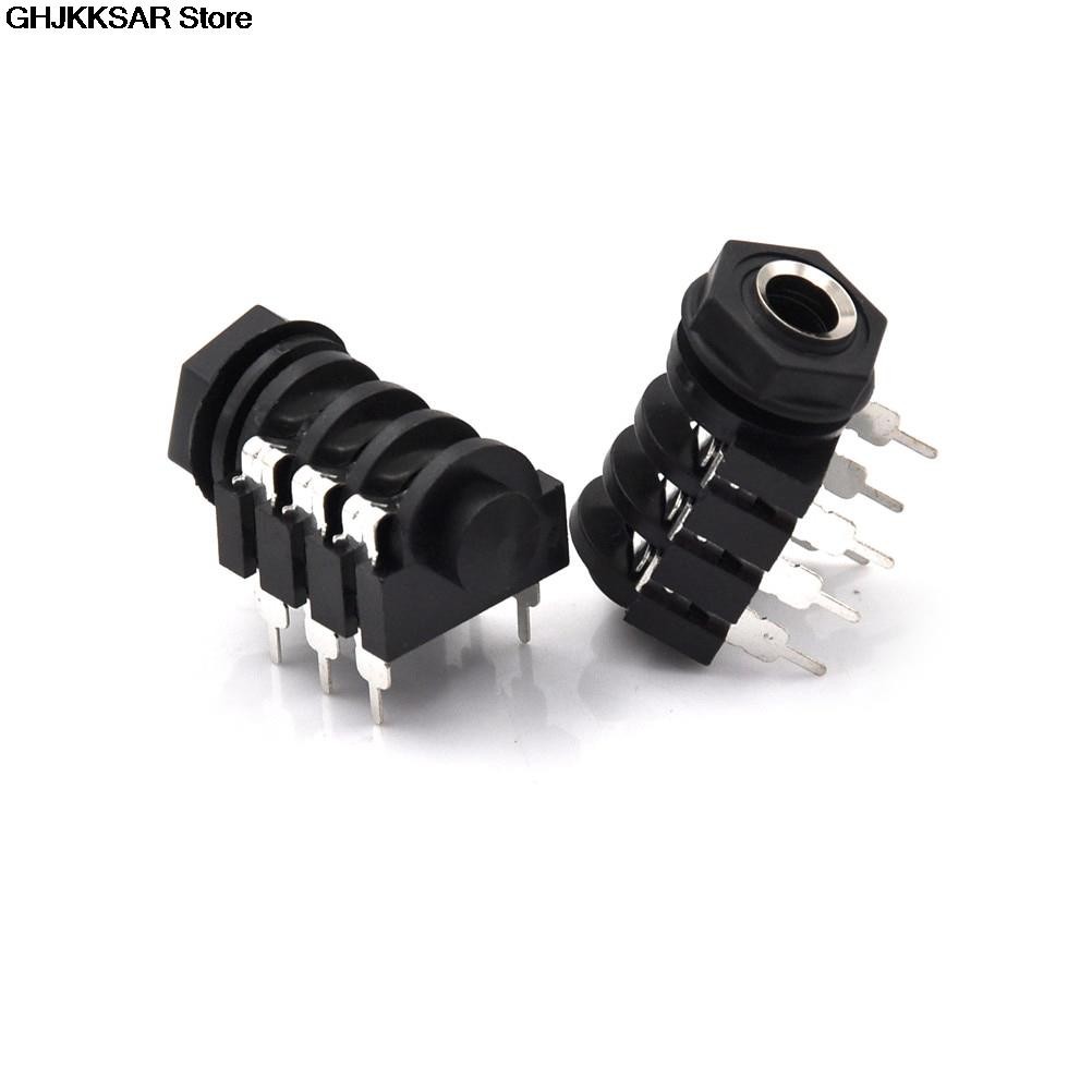 5pcs 6.35mm/6.35 6P/6PIN Stereo Audio Microphone Female Socket/ Jack Connector