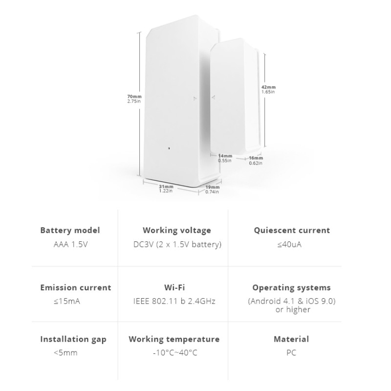 SONOFF DW2 WiFi/SNZB-04 Zigbee Window Door Sensor Open/Closed Door Detector EWeLink APP Notification Smart Home Security Alarm