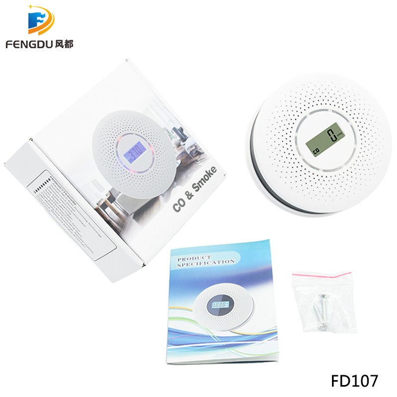 Newest 2 in 1 LED Digital Gas Smoke Alarm Co-Carbon Carbon Monoxide Detector Voice Warning Sensor Home Security High Sensitivity Protection