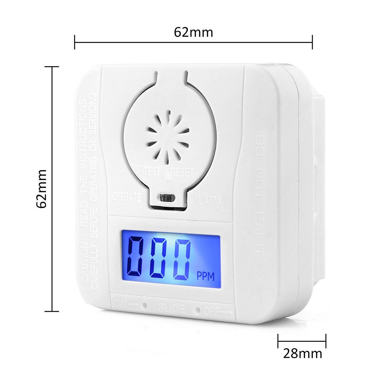 Smoke Detector Carbon Monoxide Gas Heating Alarm Security Alarm Lcd Photoelectric Detectors