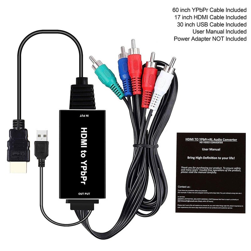 HDMI-متوافق مع YPBPR محول محول 5RCA RGB دعم 1080P اختلاف اللون لتحويل RGB إلى 2 متر كابل محول