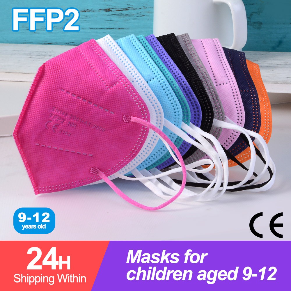 10-50pcs KN95 Mask N95MASK ffp2mask 9-12 years for children ffp2 mascarillas fpp2 niños homologadas negras masques organization ffpp2