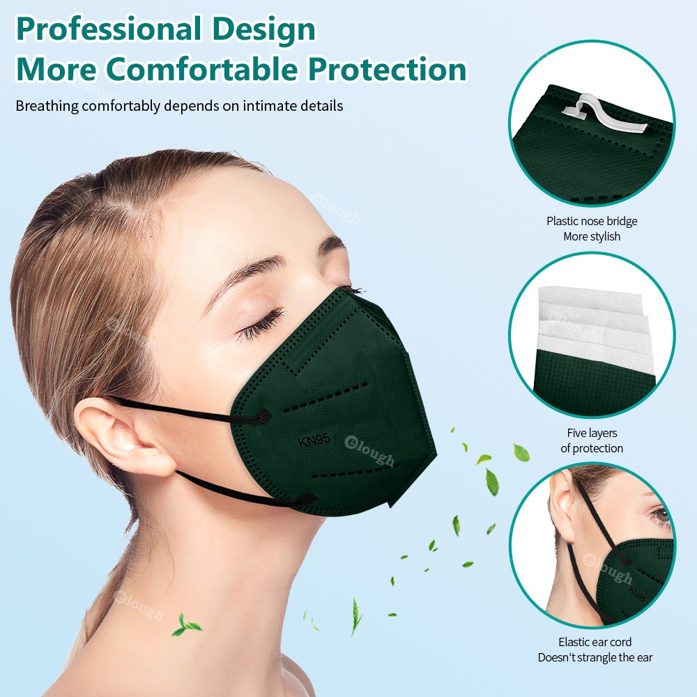KN95 Adult Face Mask 5 Layers Protective Black Mascherine FFP2 CE Certificate Mascarillas FPP2 Masks Masque FFP 2 Gray ffp2fan