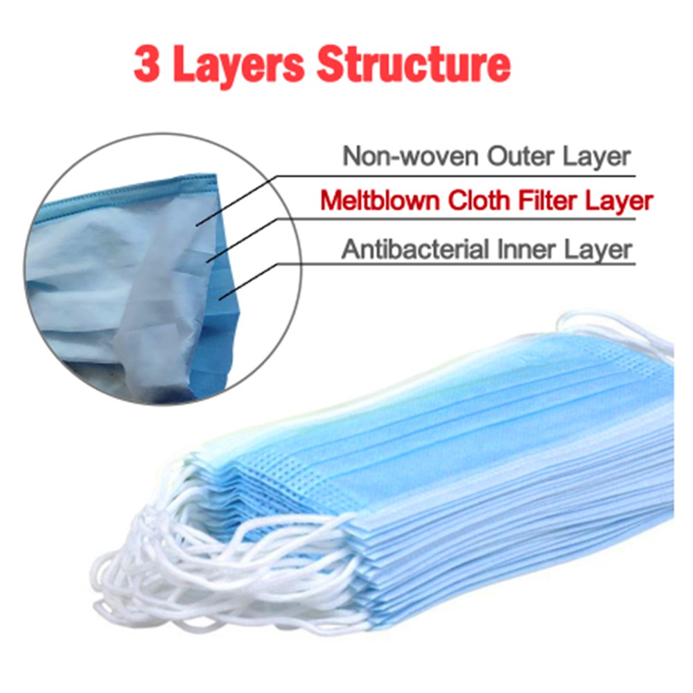 Nonwoven Disposable Masks 3 Layers Face Mask Breathable Disposable Mouth Mask Adult Mascarilla Mask 18 Hours Shipping