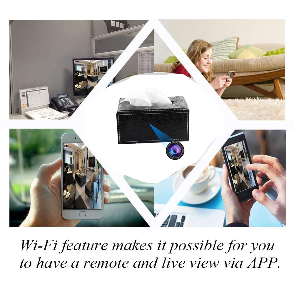 1080P HD PU Leather Tissue Box WiFi Home Security Camera Surveillance Camera Motion Detection Baby Monitor Romote Monitoring