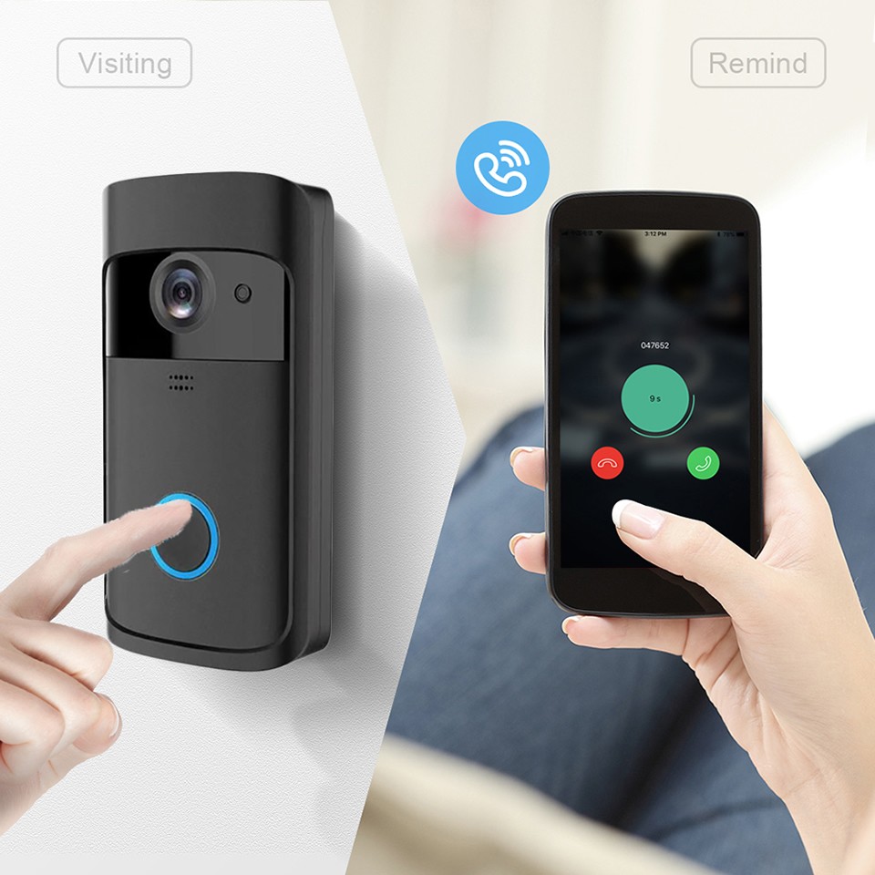 Wsdcam - Smart Video Doorbell, Wireless Intercom, Intercom, WiFi, Apartment Doorbells, Video Surveillance, Support Mobile Phone Connectivity, Home Security Cameras