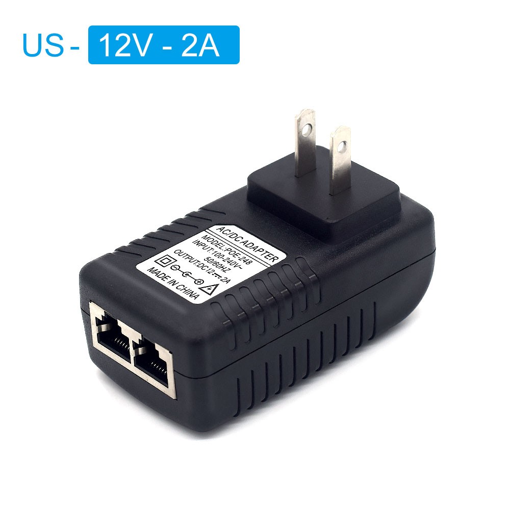 PEGATAH PoE Adapter Video Surveillance DC12V/15V/24V/48V Plug EU/US/UK Plug for POE Poe Camera Power Adapter for IPC Camera