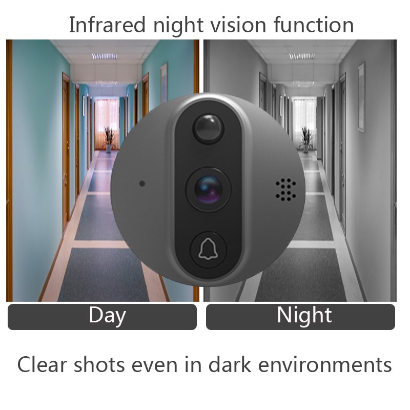 Wifi Video Door Peephole Camera Doorbell Viewer With LCD Monitor Night Vision Tuya APP Remote Control Apartment Home Security